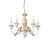 Ideal-Lux Firenze SP5 5 Light Antique White Resin with Gold Chandelier - Clearance 