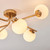 Endon Lighting Aaron 6 Light Brushed Aged Brass with Matt Opal Spheres Semi Flush Ceiling Light - Clearance 