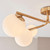 Endon Lighting Aaron 6 Light Brushed Aged Brass with Matt Opal Spheres Semi Flush Ceiling Light - Clearance 