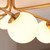 Endon Lighting Aaron 6 Light Brushed Aged Brass with Matt Opal Spheres Semi Flush Ceiling Light - Clearance 