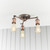 Endon Lighting Hal 3 Light Aged Pewter and Copper Semi-Flush Ceiling Light - Clearance 