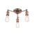 Endon Lighting Hal 3 Light Aged Pewter and Copper Semi-Flush Ceiling Light - Clearance 