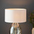 Endon Lighting Elin Bright Satin Gold Champagne with White Shade Table Lamp - Clearance 
