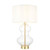 Endon Lighting Kelda Brushed Gold with Clear Gourd White Shade Touch Table Lamp - Clearance 