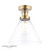 Laura Ashley Lighting Isaac Antique Brass with Glass Semi Flush Ceiling Light - Clearance 