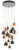 Dar Lighting Aurelia 15 Light Copper and Bronze Glass Shades Cluster Pendant - Clearance 