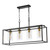 Dar Lighting Abel 4 Light Satin Black and Glass Bar Pendant Light - Clearance 