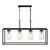 Dar Lighting Abel 4 Light Satin Black and Glass Bar Pendant Light - Clearance 
