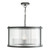 Dar Lighting Bianka 3 Light Matt Black with Ribbed Glass Diffuser Pendant Light 