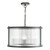 Dar Lighting Bianka 3 Light Matt Black with Ribbed Glass Diffuser Pendant Light 