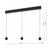 Dar Lighting Eileen 3 Light Matt Black Fitting Only LED Bar Pendant Light 