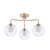 Dar Lighting Feya 3 Light Antique Bronze with Clear and Opal Glass Semi Flush Ceiling Light - Clearance 