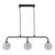 Dar Lighting Feya 3 Light Matt Black with Opal Glass Bar Pendant Light - Clearance 