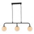 Dar Lighting Feya 3 Light Matt Black with Opal Glass Bar Pendant Light - Clearance 