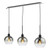 Dar Lighting Lycia 3 Light Matt Black with Ombre Smoked Glass Bar Pendant Light - Clearance 