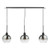 Dar Lighting Lycia 3 Light Matt Black with Ombre Smoked Glass Bar Pendant Light - Clearance 