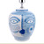 Dar Lighting Picasso Ceramic Blue and White Face Print 39cm Base Only Table Lamp - Clearance 
