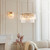 Endon Lighting Karine 5 Light Tiered Brushed Aged Brass with Clear Shade Pendant Light 