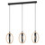 Eglo Lighting Basildon 3 Light Black with Wood Shade Bar Pendant light