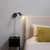 Astro Lighting Ascoli Matt Black Adjustable Reading Plug-in Wall Spotlight 