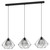 Eglo Lighting Vernham 3 Light Black with Clear Black Vaporized Glass Shade Bar Pendant Light