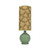 Bambou Olive Green Glass and Drum Shade Table Lamp