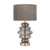 Hartwell Grey Glass and Drum Shade Table Lamp