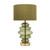 Hartwell Olive Green Glass and Drum Shade Table Lamp