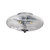 Oaks Lighting Ashwell 3 Light Chrome with Clear Ribbed Shade Flush Ceiling Light 