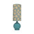 Oaks Lighting Bambou Cyan Glass and Drum Shade Table Lamp 
