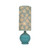 Oaks Lighting Bambou Cyan Glass and Drum Shade Table Lamp 