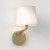 Millie Antique Brass with White Shade IP44 Bathroom Wall Light