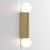 Ortona 2 Light Matt Brushed Brass with White Opal Spheres IP44 Bathroom Wall Light