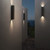 Ava 2 Light Black 40cm IP65 Wall Light