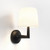 Ella 2 Light Matt Black with Porcelain Shade Wall Light