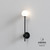 Orb Matt Black with White Diffuser IP44 Bathroom Wall Light