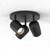 Koto 3 Light Matt Black Adjustable Plate Ceiling Spotlight