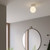 Lyra Gloss Glaze White with White Spere 14cm IP44 Bathroom Ceiling Light