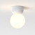 Lyra Gloss Glaze White with White Spere 14cm IP44 Bathroom Ceiling Light