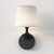 Millie Matt Black with White Shade IP44 Bathroom Wall Light