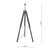 Easel Black and Satin Nickel Tripod Floor Lamp Base Only