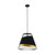 Eglo Lighting Austell Black with Black and Gold Fabric Shade Large Pendant Light