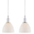 Nordlux Ray Two Pack White with Brass and Chrome Detail and White Opal Glass Pendant Light