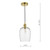 Hadano Natural Brass with Dimpled Glass Shade Pendant Light