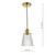 Hadano Natural Brass with Ribbed Glass Shade Pendant Light