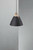 DFTP Strap 36 Black with White Opal Glass and Leather Strap Pendant Light