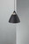 DFTP Strap 36 Black with White Opal Glass and Leather Strap Pendant Light