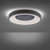 Leuchten Direkt ANIKA Black Halo Remote Control Dimmable LED 70cm Wall or Ceiling Light