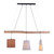 Leuchten Direkt DAMIAN 3 Light Wood Effect with Shades Bar Pendant Light