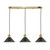 Hadano 3 Light Brass with Antique Pewter Shades Lighting Suspension